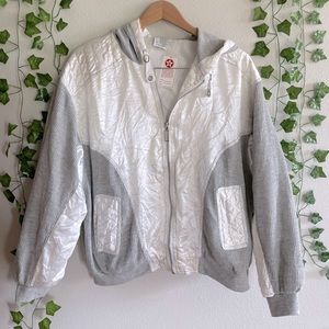 White and gray windbreaker. Purchased from ragstock. Size large